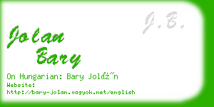 jolan bary business card